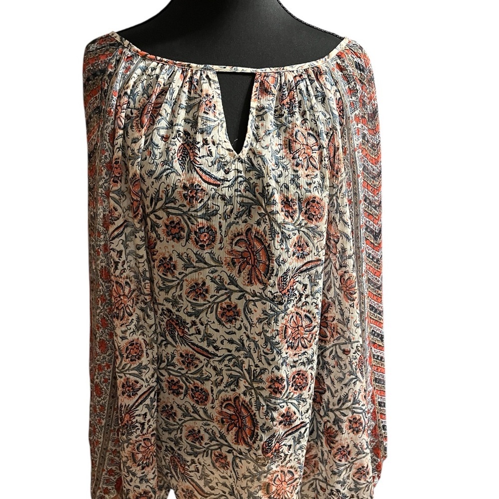 Lucky Brand Floral, Sheer Print Women's Top
